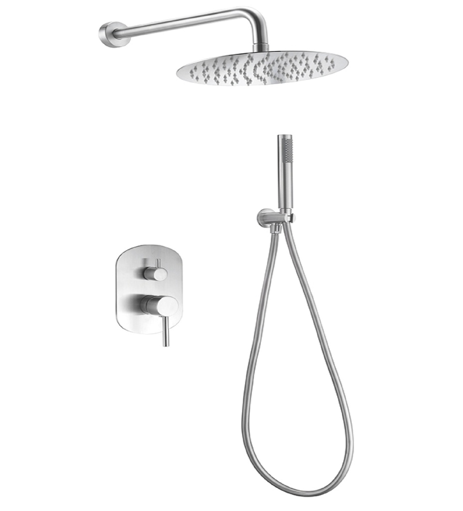 KIT / CONJUNTO DE DUCHA MONOMANDO EMPOTRADO SERIE MOSCU ACERO REF. GPK034 MARCA IMEX