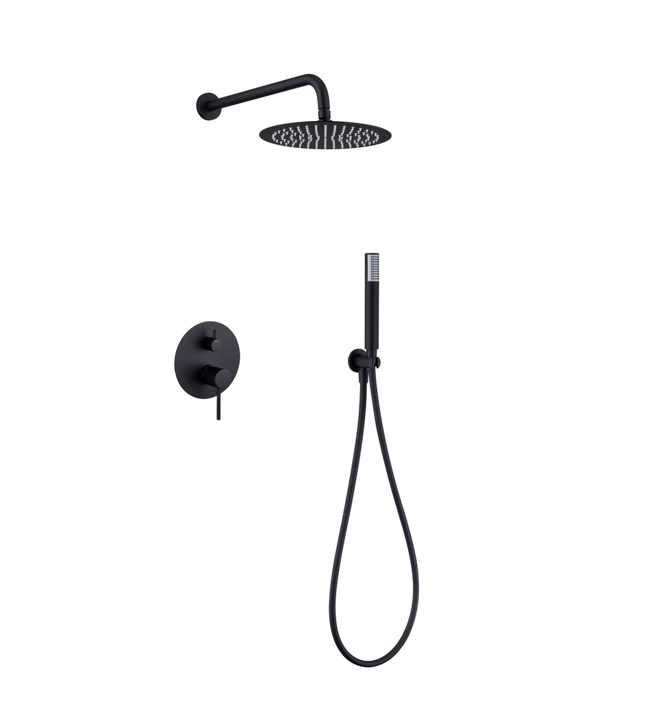 KIT / CONJUNTO DE DUCHA MONOMANDO EMPOTRADO SERIE MONZA COLOR NEGRO MATE REF. GPM039/NG MARCA IMEX