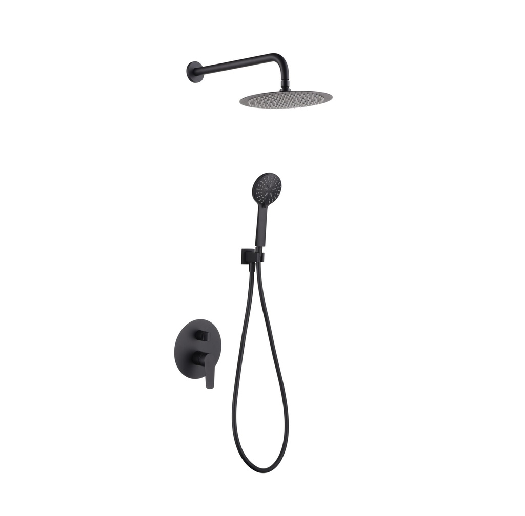 KIT / CONJUNTO DE DUCHA MONOMANDO EMPOTRADO SERIE BELGICA NEGRO MATE REF. GPZ044/NG MARCA IMEX