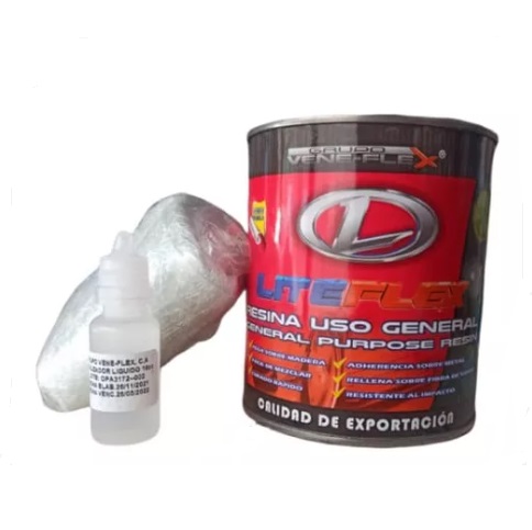 KIT DE FIBRA DE VIDRIO ( 60x40cm ) + 1/4 GL RESINA (A) + CATALIZADOR 18CC (B) REF.260 MARCA LITEFLEX