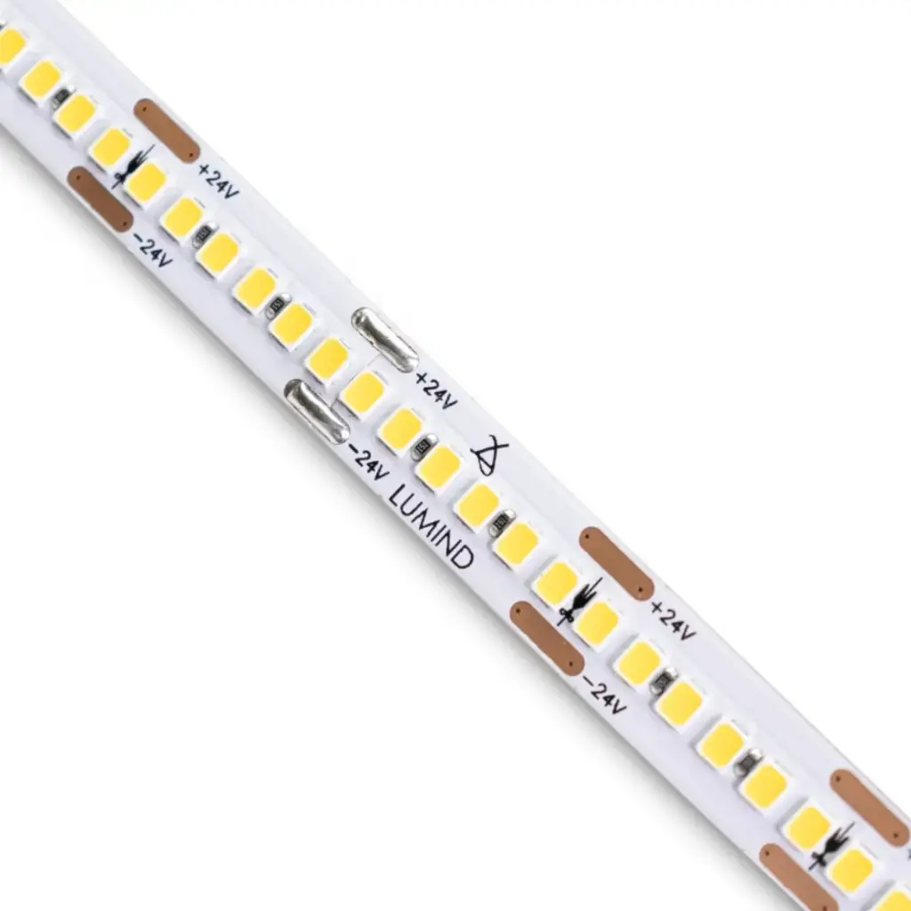 KIT DE CINTA LED SMD2835 5 MTS 24V 3000K 240 LEDS/M 25W/MTS IP20 S/TRANSF. LUM-608 MARCA LUMIND