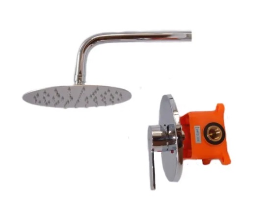 KIT DE DUCHA MONOMANDO REDONDA ACERO INOX. SATINADO REF.M/D9401 MARCA OMEGA