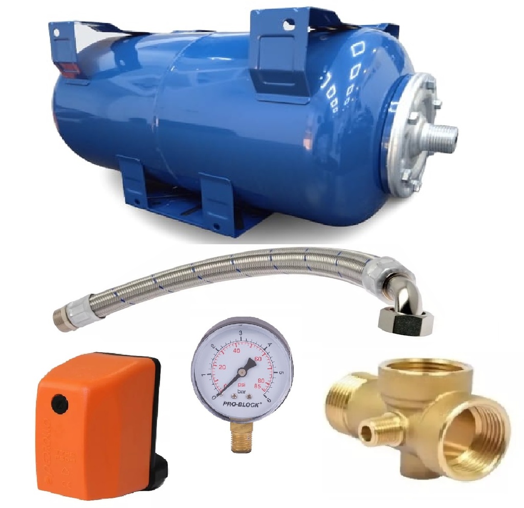 KIT P/HIDRONEUMATICO CILINDRICO KCP-24 MANOMETRO/PRESOSTATO/CONEX AC5V/MANG REF. KCP-24 PEDROLLO