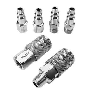 KIT DE CONECTOR / ACOPLADOR RAPIDO DE ACERO 6 PZA DE 1/4" NPT REF. 72602 MARCA TOLSEN