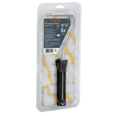 KIT RODILLO CON 9 MINI FUNDA 4" ESPESOR FELPA 3/8" MOD. ROPI-420N9 REF. 12132 MARCA TRUPER