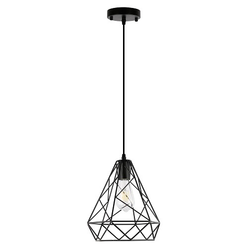 LAMPARA COLGANTE LED 60 W 1 X E27 25 CM X 21.5 CM X 25 CM REF. 26385A-BK MARCA 770 LIGHTS
