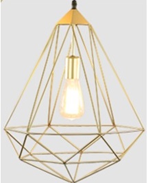 LAMPARA COLGANTE LED 60W 1 X E27 24CM X 21 CM X 46 CM DORADO REF. 26385D-GD MARCA 770 LIGHTS