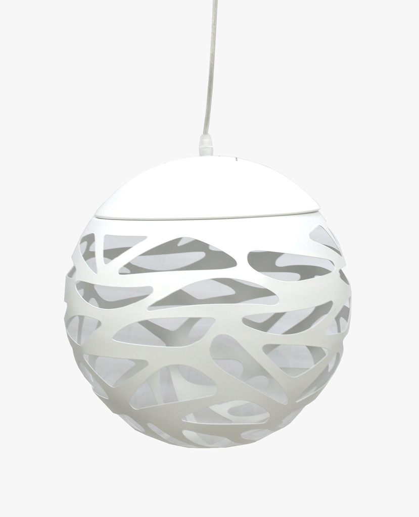 LAMPARA COLGANTE 60 W E27 110 - 120 V 30 X 30 X 30 CM LARGO BLANCO REF. 26387-B MARCA 770 LIGHTS