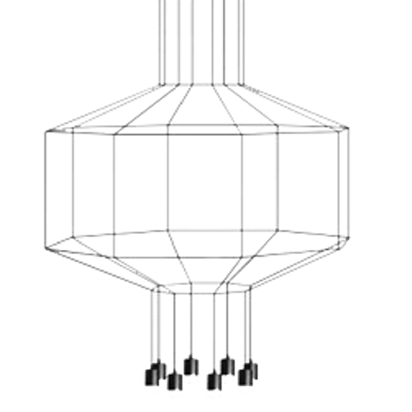 LAMPARA COLGANTE 40 W 8 SOCATES G9 DIAMETRO 80 X 80 X 150 CM LARGO REF. 26389B MARCA 770 LIGHTS