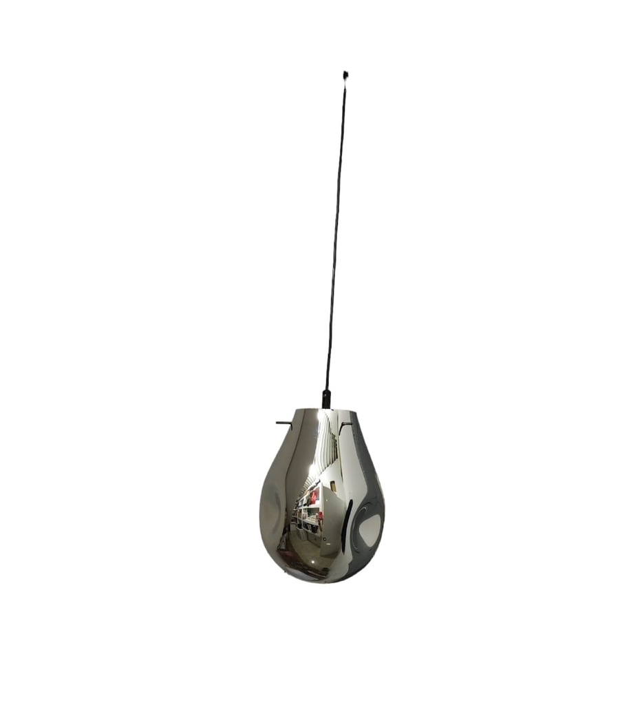 LAMPARA COLGANTE E27 10 CM X 32 CM COLOR PLATA ESPEJO REF. 26634A-SV MARCA 770 LIGHTS