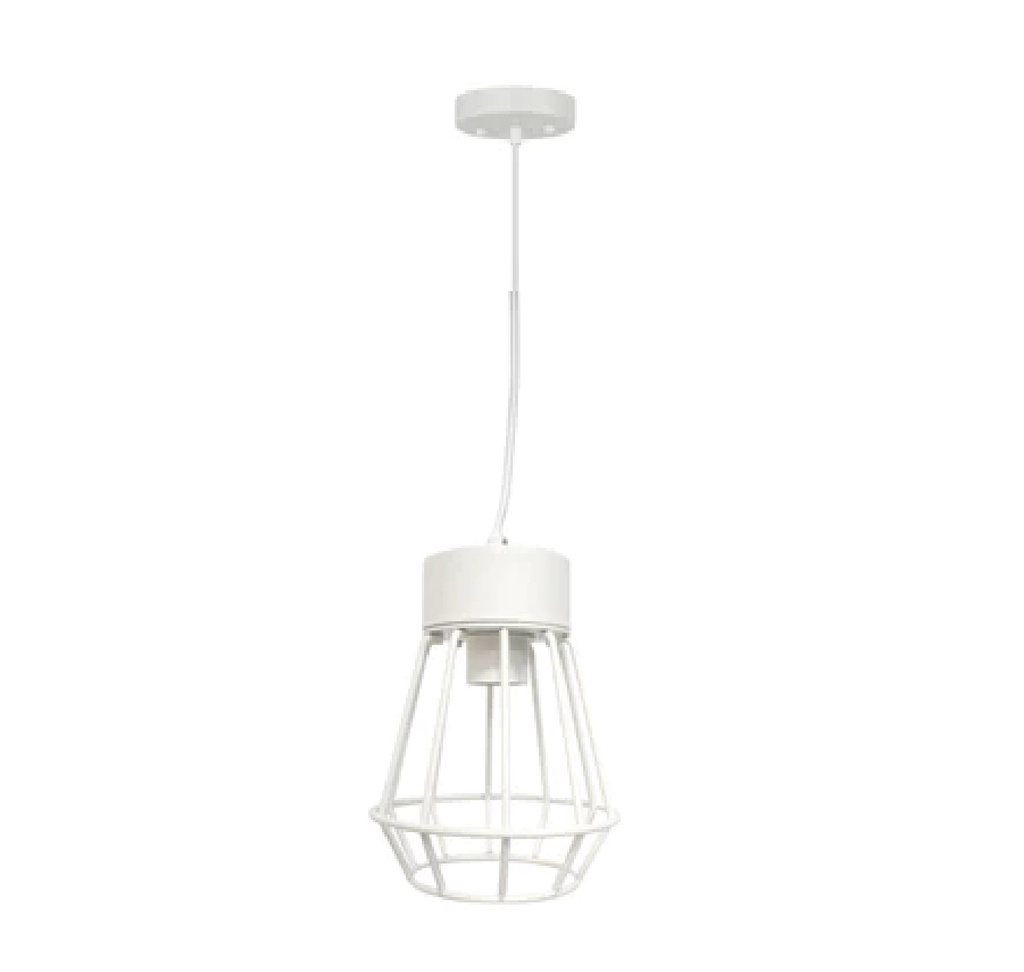 LAMPARA COLGANTE 60 W E27 17 D X 22.5 CM COLOR BLANCO REF. 26714A-WH MARCA 770 LIGHTS