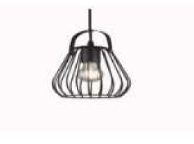 LAMPARA COLGANTE 60 W E27 17 D X 27 CM COLOR NEGRO REF. 26714C-BK MARCA 770 LIGHTS