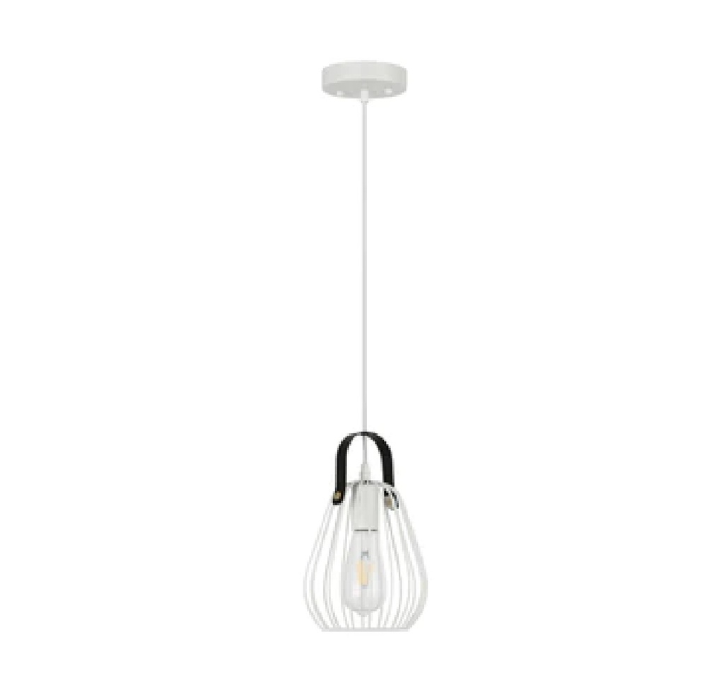 LAMPARA COLGANTE 60 W E27 17 D X 27 CM COLOR BLANCO REF. 26714C-WH MARCA 770 LIGHTS