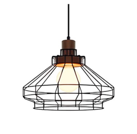 LAMPARA COLGANTE E27 36 CM X 28 CM X 150 CM COLOR NEGRO REF. 26736A-BK COD.880264 MARCA 770 LIGHTS