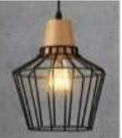 LAMPARA COLGANTE LED 1 X E27 1.5 MTS 19 CM X 30 CM REF. 26737B-BK MARCA 770 LIGHTS