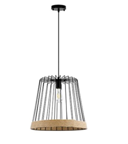 LAMPARA COLGANTE 60 W E27 40 CM X 36 CM COLOR NEGRO REF. 26750R-BK MARCA 770 LIGHTS