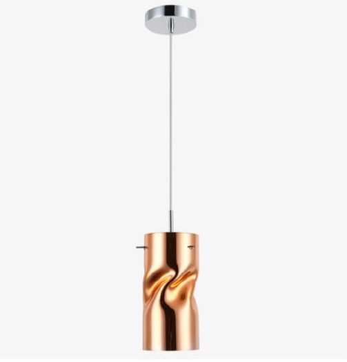 LAMPARA COLGANTE 60 W E27 12 D X 120 CM COLOR COBRE REF. 26801A-CP MARCA 770 LIGHTS