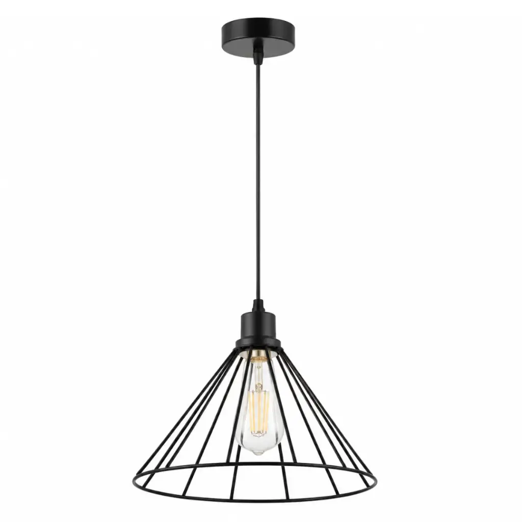 LAMPARA COLGANTE 60 W E27 28 CM X 28 CM X 120 CM COLOR NEGRO REF. 26870B COD.884743 MARCA 770 LIGHTS