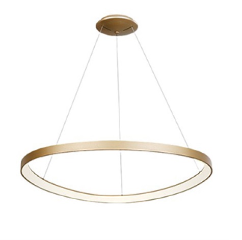 LAMPARA COLGANTE LED 1 ARO 60W 3000K 85CM X 150 CM COLOR DORADA REF. 26876C-GD MARCA 770 LIGHTS