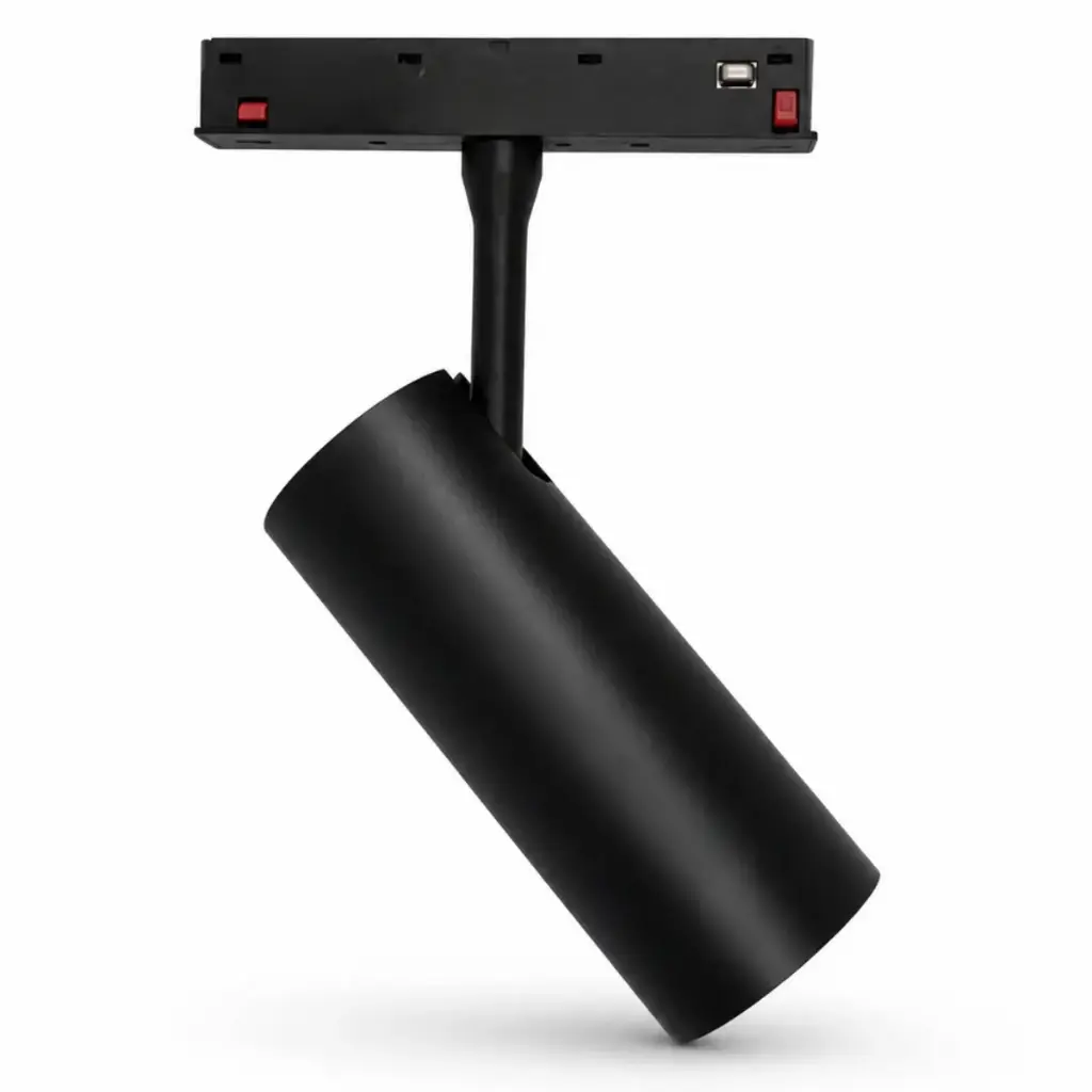 LAMPARA LED INTEGRADA T/ BALA 12 W 3000 K 48V NEGRO P/ RIEL TRACK LIGHT REF. AI-MG48-12D ARTIG LIGHT