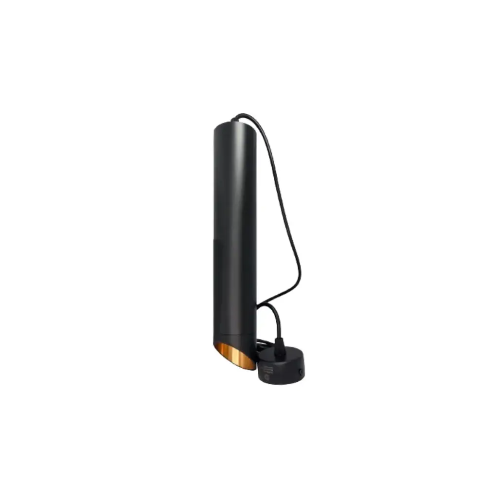 LAMPARA CILINDRO COLGANTE DICROICO GU10 55 X 300 MM NEGRO - DORADO REF AI-PSR1-BKG MARCA ARTIG LIGHT