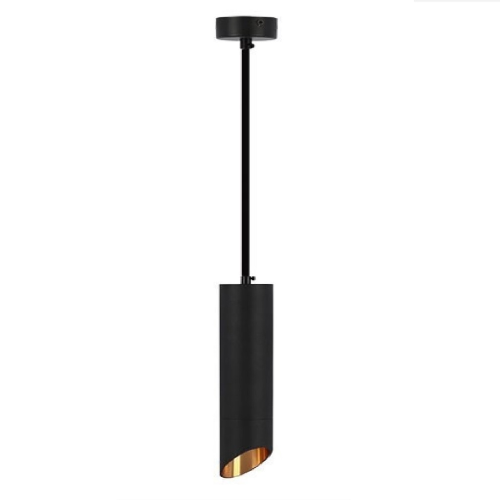 LAMPARA CILINDRO COLGANTE DICROICO GU10 60 X 300 MM NEGRO - DORADO REF AI-PSR1-BKG MARCA ARTIG LIGHT