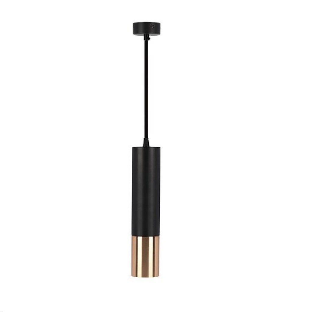 LAMPARA CILINDRO COLGANTE DICROICO GU10 60 X 300 MM C/ NEGRO - DORADO REF. AI-PSR3-BKG ARTIG LIGHT