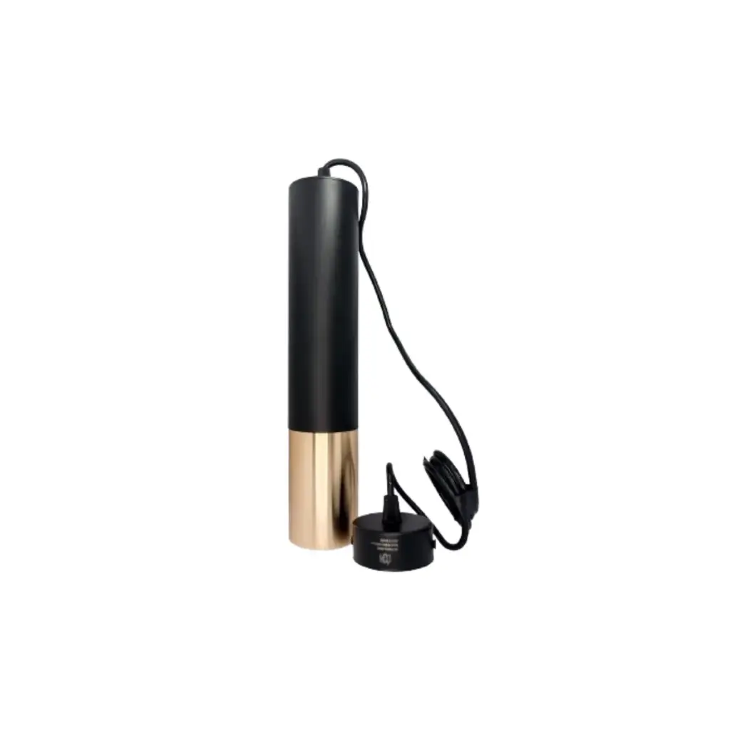 LAMPARA CILINDRO COLGANTE DICROICO GU10 60 X 300 MM C/ NEGRO - DORADO REF. AI-PSR3-BKG ARTIG LIGHT