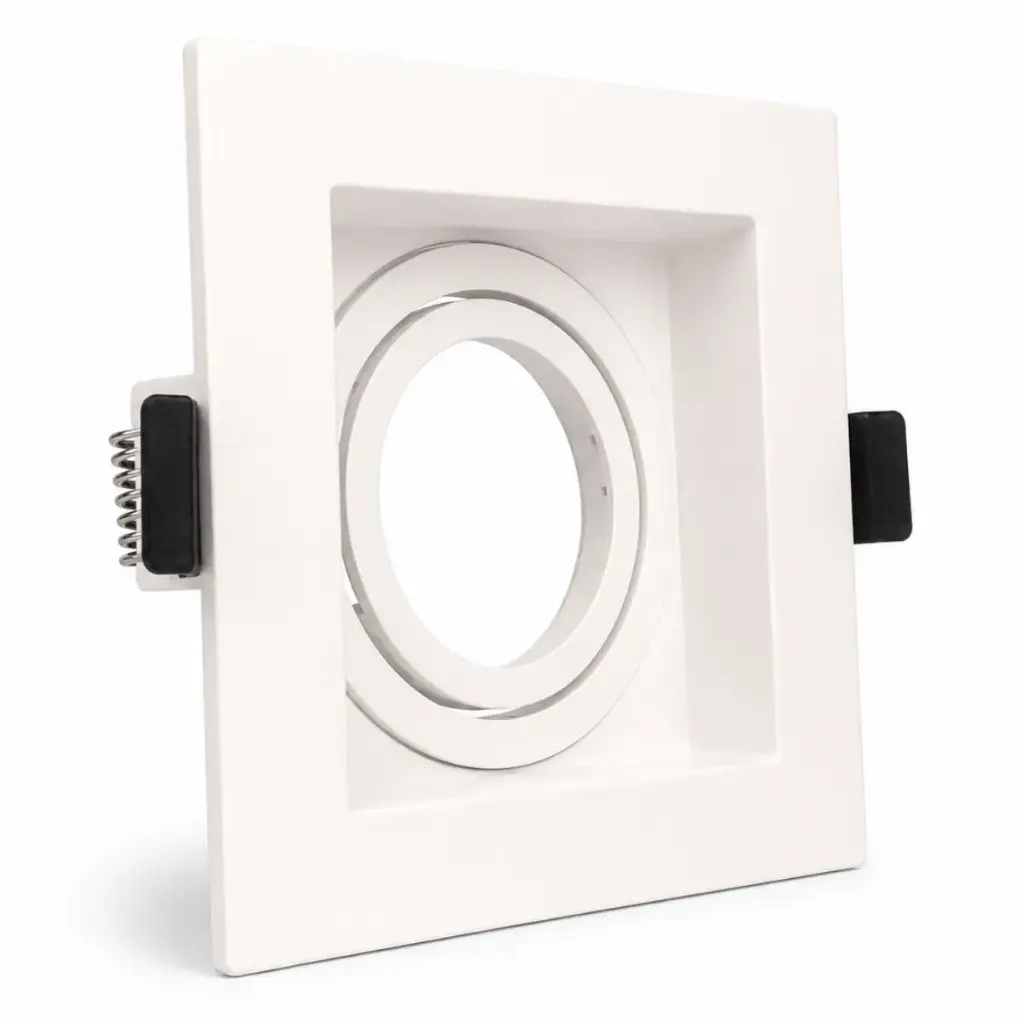 LAMPARA SPOT CUADRADA 3.5" DIRIGIBLE GU10 BLANCO P/EMP. (CON SOCATE) REF. SQ03-WH MARCA ARTIG LIGHT