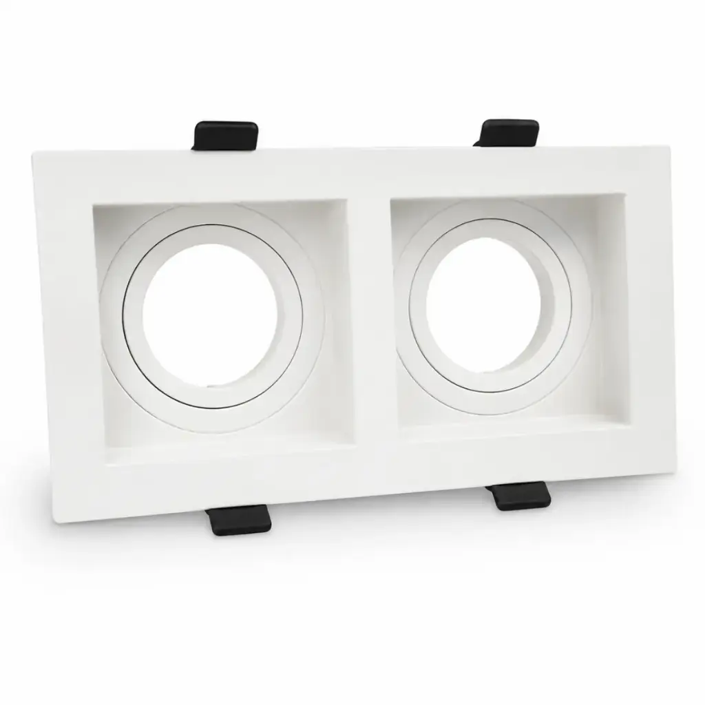 LAMPARA MULTISPOT CUAD 3.5" DIRIG. DOBLE BLANCO GU10 P/EMP (C/SOCATE) REF.SQ03D-WH MARCA ARTIG LIGHT