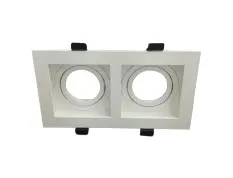 LAMPARA MULTISPOT CUAD 3.5" DIRIG. DOBLE BLANCO GU10 P/EMP (C/SOCATE) REF.SQ03D-WH MARCA ARTIG LIGHT