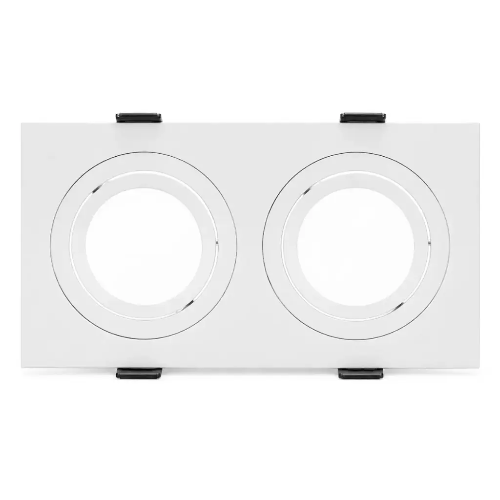 LAMPARA MULTISPOT CUAD. 3" DIRIG. DOBLE BLANCO GU10 P/EMP. (C/SOCATE) REF.SQ04D-WH MARCA ARTIG LIGHT