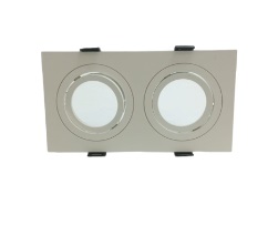 LAMPARA MULTISPOT CUAD. 3" DIRIG. DOBLE BLANCO GU10 P/EMP. (C/SOCATE) REF.SQ04D-WH MARCA ARTIG LIGHT