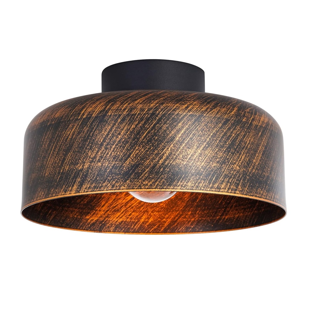 LAMPARA DE TECHO E27 110 V 11,81" X 11,81"X 6,5" REF. X003AS3XQD COLOR NEGRO BRONCE MARCA BISAMIYA