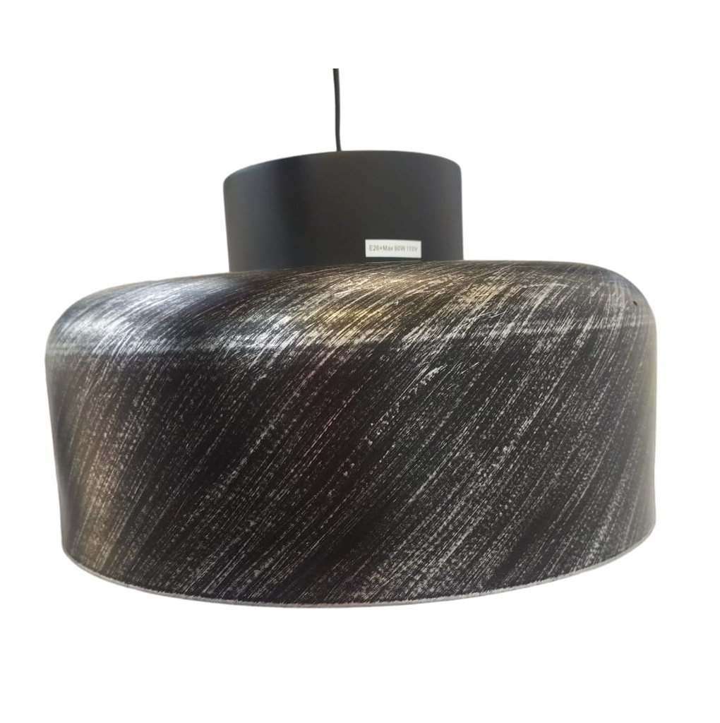 LAMPARA DE TECHO E27 110 V 11,81" X 11,81"X 6,5" REF. X003AS5UR3 COLOR NEGRO PLATEADOMARCA BISAMIYA