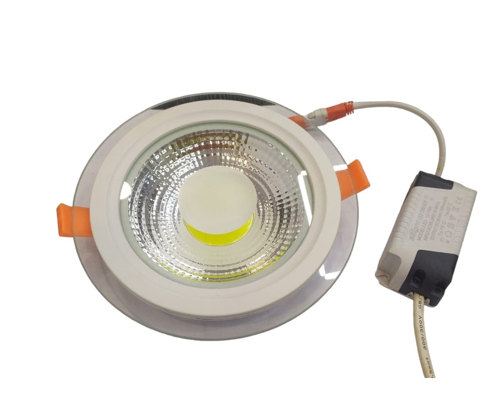 LAMPARA LED 12W LUZ BLANCA 6500K REDONDA MODELO COB-VIDRIO REF.GL-COB-WH-12W-RD/101052 MARCA BILIGHT