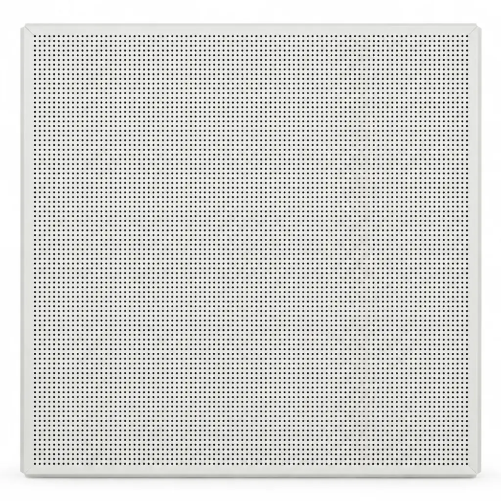 LAMINA MICROPERFORADA DE ALUMINIO BLANCA MOD. TEGULAR DE 0.61 X 0.61 CM ( 2´ X 2´ ) MARCA BUILDCO