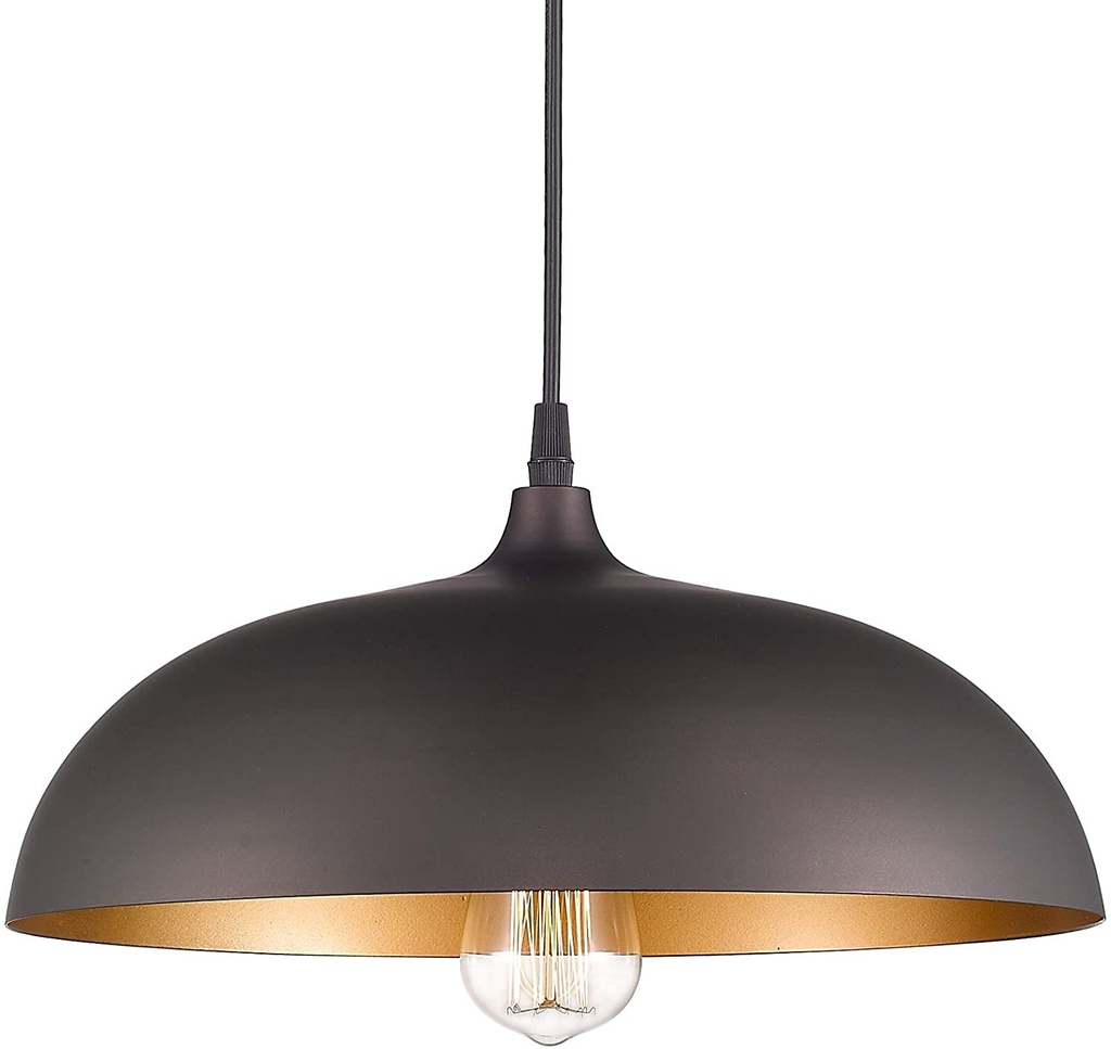 LAMPARA COLGANTE DE TECHO INDUSTRIAL COLOR NEGRO/BRONCE REF. X002676933 MARCA EMLIVIAR