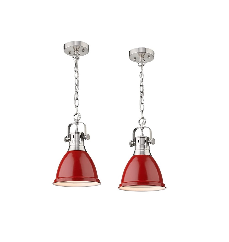 LAMPARA COLGANTE 1 X E27 60W 8" X 8" X12,7" M/ROJO CANDELABRO (PACK 2 UNDS) REF. X003AD4CMH EMLIVIAR