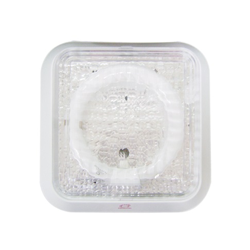 LAMPARA ELECT. DE PLAFON CUADRADA C/BOMBILLO CIRC. 22 W 110 -130 V BLANCA REF. LAM-71 MARCA FERMETAL