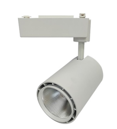 LAMPARA TIPO BALA LED INTEGRADO 30 W 3000K BLANCO PARA RIEL TRACKLIGHT REF. 42020A-WH MARCA GEL