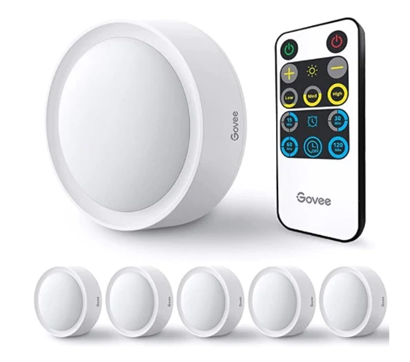PANEL / LAMPARA LED TIPO DISCO C/CONTROL PILA AAA REF. H6082 ( PACK 6 PIEZAS ) MARCA GOVEE