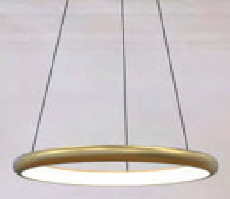 LAMPARA COLGANTE INTELIGENTE REDONDA DIMERIZABLE 50W 2700K+6500K HALO LUX DORADA MARCA HEA LIGHT