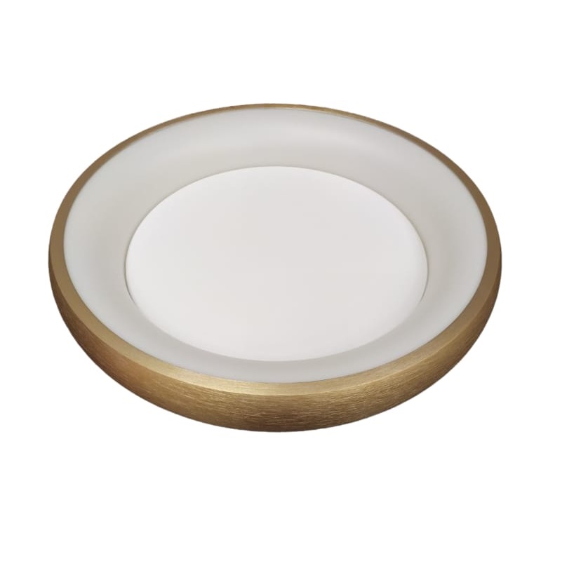 LAMPARA LED INTELIGENTE REDONDA C/CR DIMERIZABLE 50W 2700K+6500K ARISTA LUX DORADA 004318 HEA LIGHT