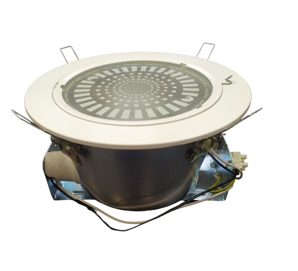 LAMPARA SPOT 8" BLANCO C/VIDRIO 2 X E27 MARCA HIGH LIGHT