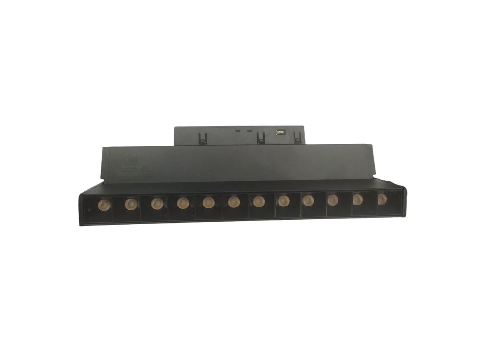 LAMPARA LED MULTISPOT ORIENT. COLMENA 12W 3500K 48V 85-265V NEGRO P/RIEL MAG. REF. LSFP12WW ILUMINAK