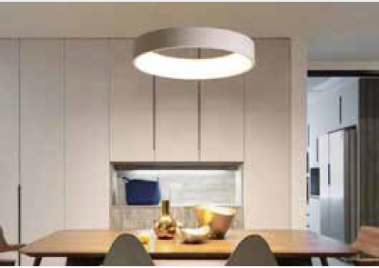 LAMPARA DECORATIVA COLGANTE SLIM REDONDA ABIERTA 27W 3500K-6500K 1920LM BLANCO REF.OTDA27WH ILUMINAK