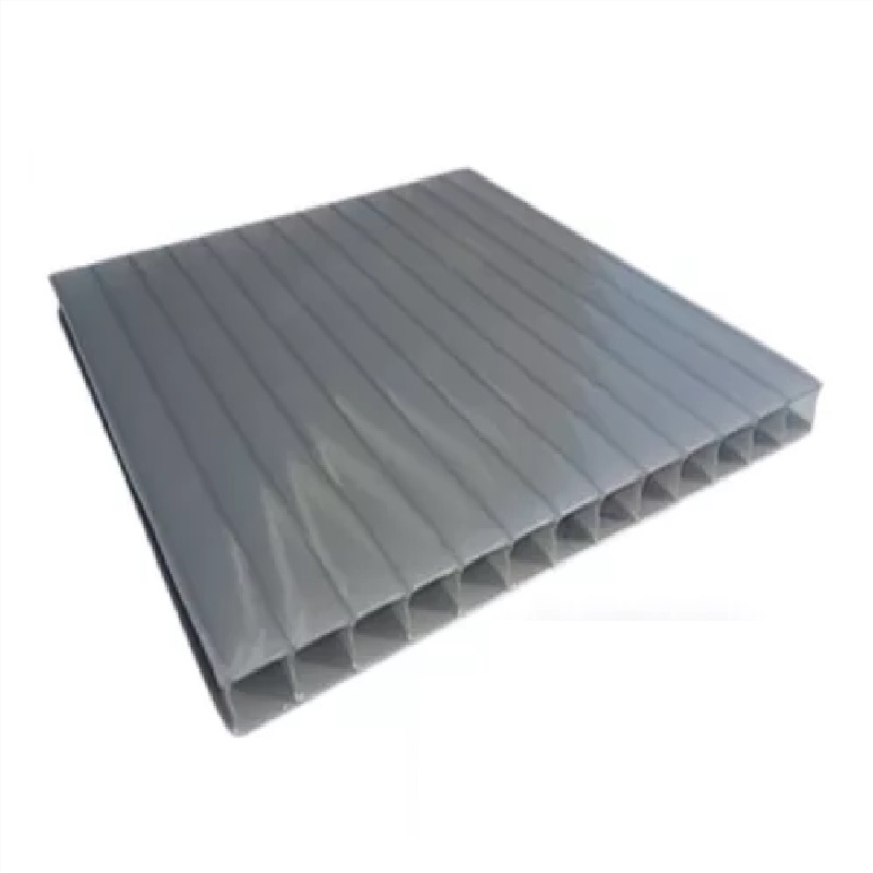 LAMINA DE POLICARBONATO ALVEOLAR 5,90 MTS X 2.10 MTS X 10 MM COLOR GRIS REFLECTIVO MARCA KLAR