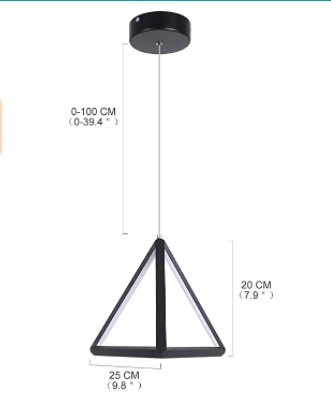 LAMPARA COLGANTE DE TECHO LED MOD. TRIANGULO 30 W 110 V 2100 LM REF. X0023PHJ37 MARCA LENIURE