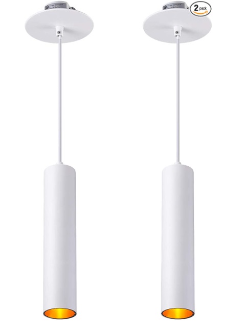 LAMPARA COLGANTE ALUMINIO P/EMP 7W 3000K 576 LUM CAJ 2 PZAS BLANCA REF. X002V5ZR8D MARCA LEONLITE